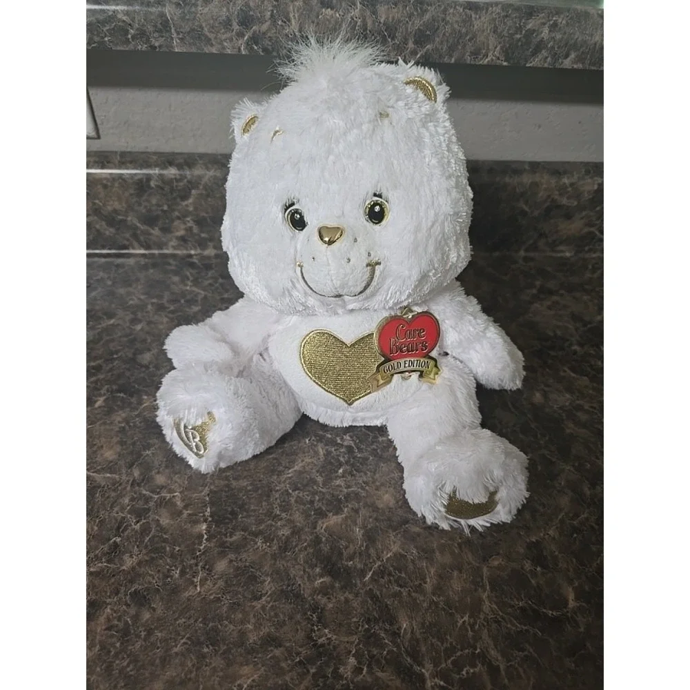 Care Bears Heart of Gold 25th Anniversary Collector's Swarovsky White Plush 12
